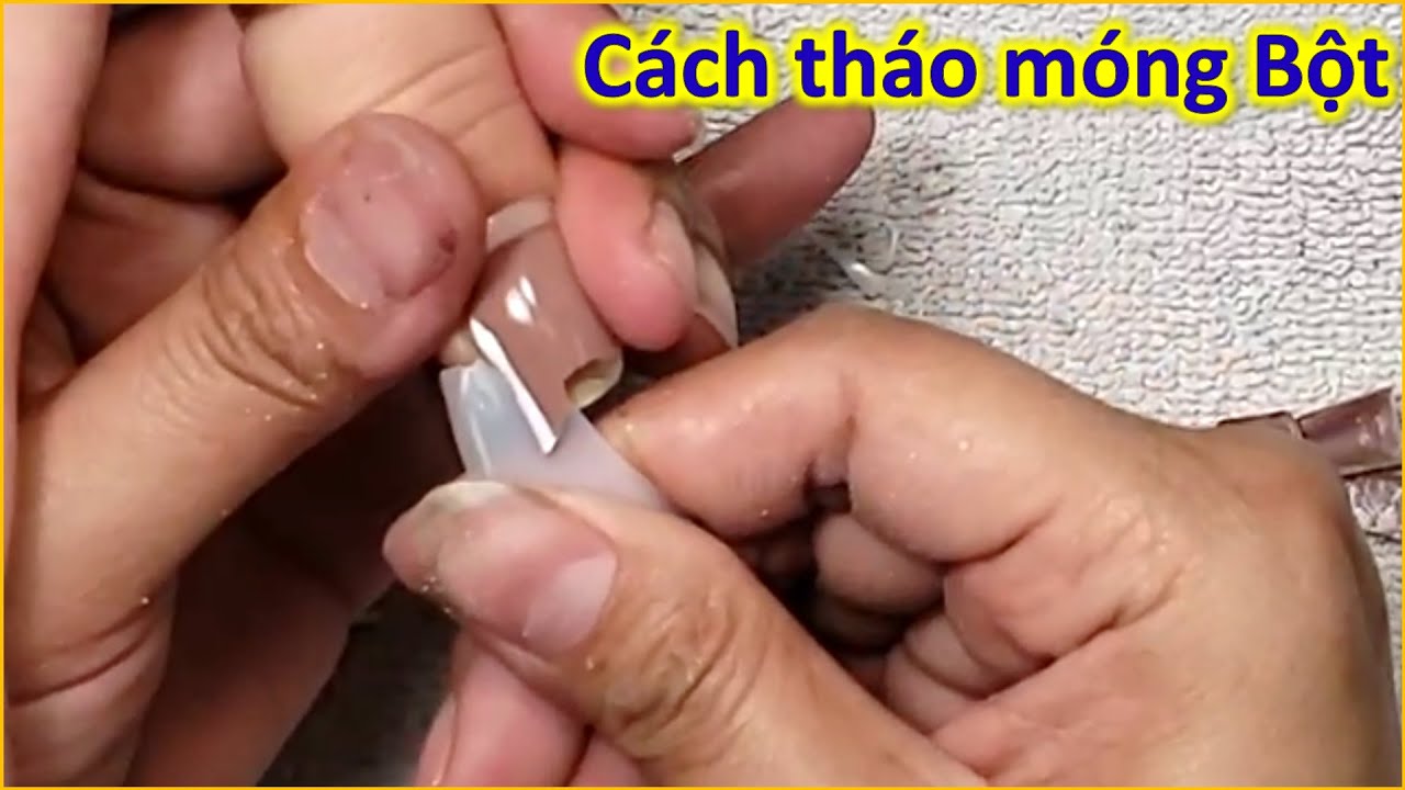 Cách Tháo móng bột - Dán móng và đắp bộ mới | Đoàn Cúc