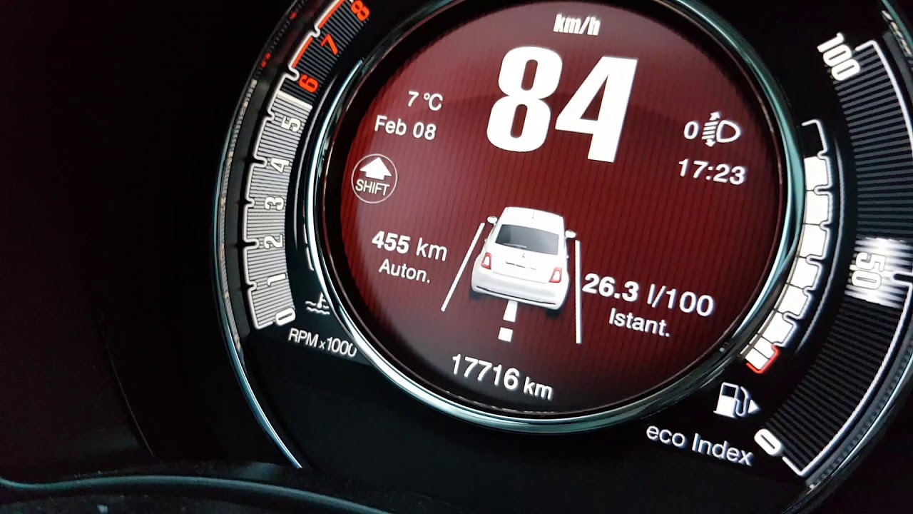 Fiat 500 1.2 69 HP - Acceleration in 2nd gear