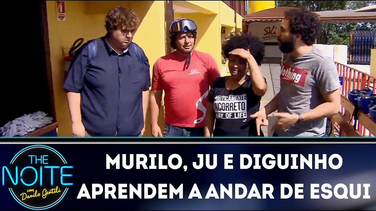 Murilo, Ju e Diguinho aprendem a andar de esqui | The Noite (13/12/18)