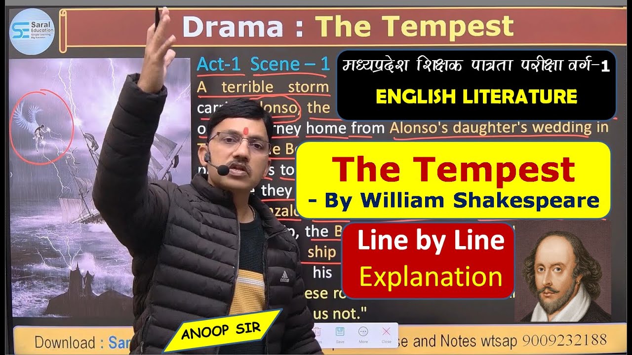 The Tempet Complete Act 1 Full Explanation in Hindi | The Tempest by William Shakespeare