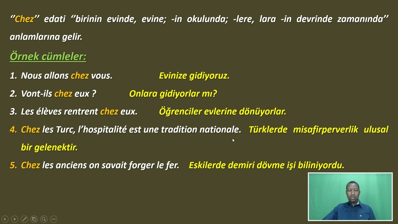 1. Ders (Fransızca). Edatlar (Yer bildiren tümleç olarak kullanılan  edatları) B1