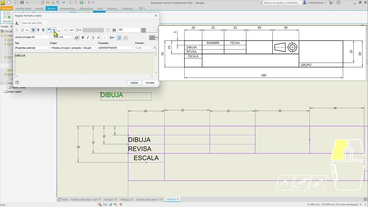 Creación de un cajetín universal (se autoajusta) en inventor