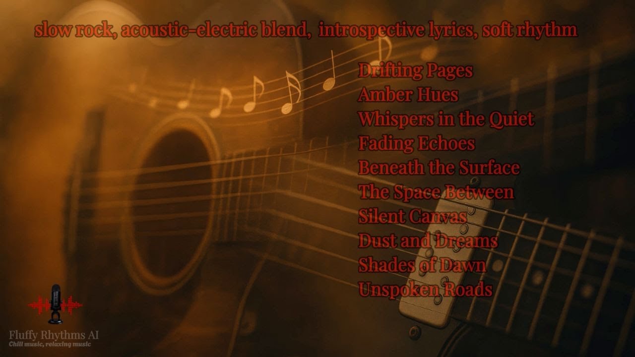 slow rock, acoustic-electric blend, introspective lyrics, soft rhythm : Fluffy Rhythms AI