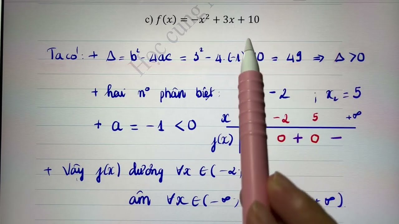 Toán 10. CĐ3. T13.XÉT DẤU CỦA TAM THỨC BẬC HAI