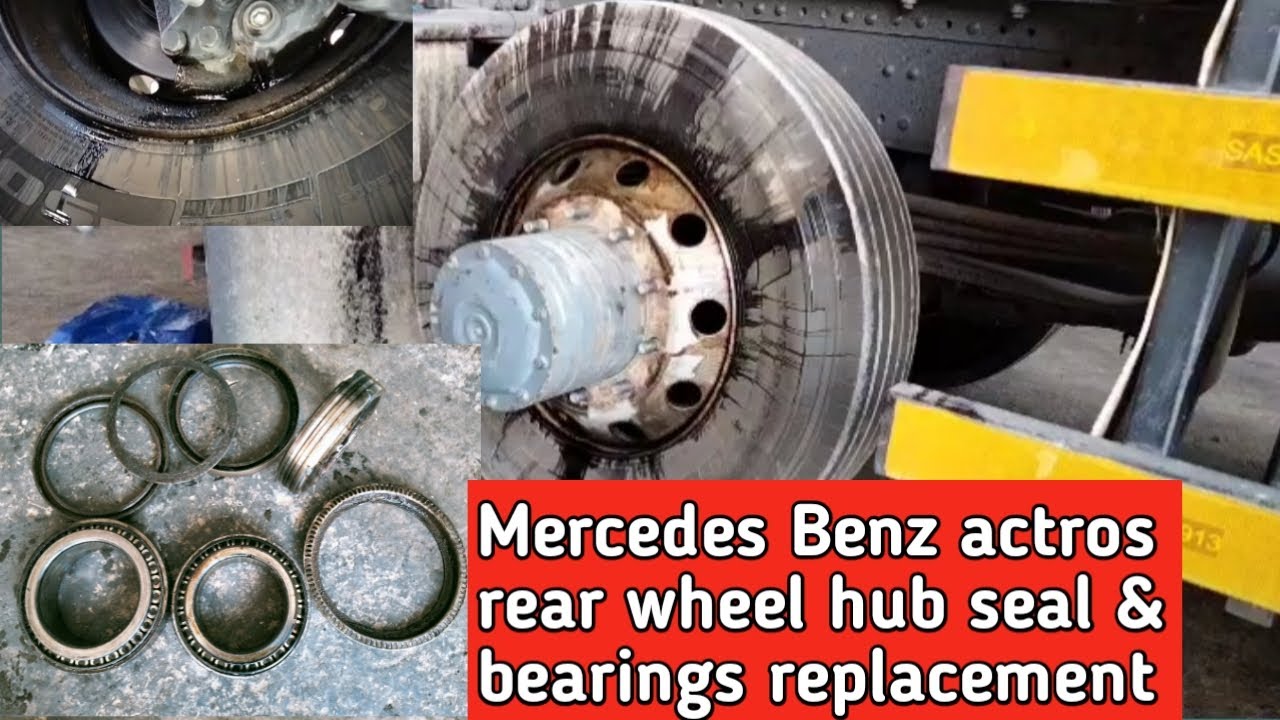 MERCEDES   BENZ ACTROS REAR WHEEL HUB SEAL LEAKING !! HOW TO REPLACEMENT HUB SEAL !!