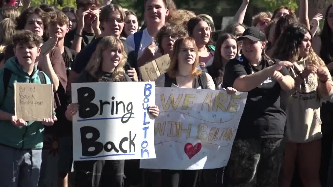 Timberline teacher suspended reacts to student organized  protest in support of her suspension