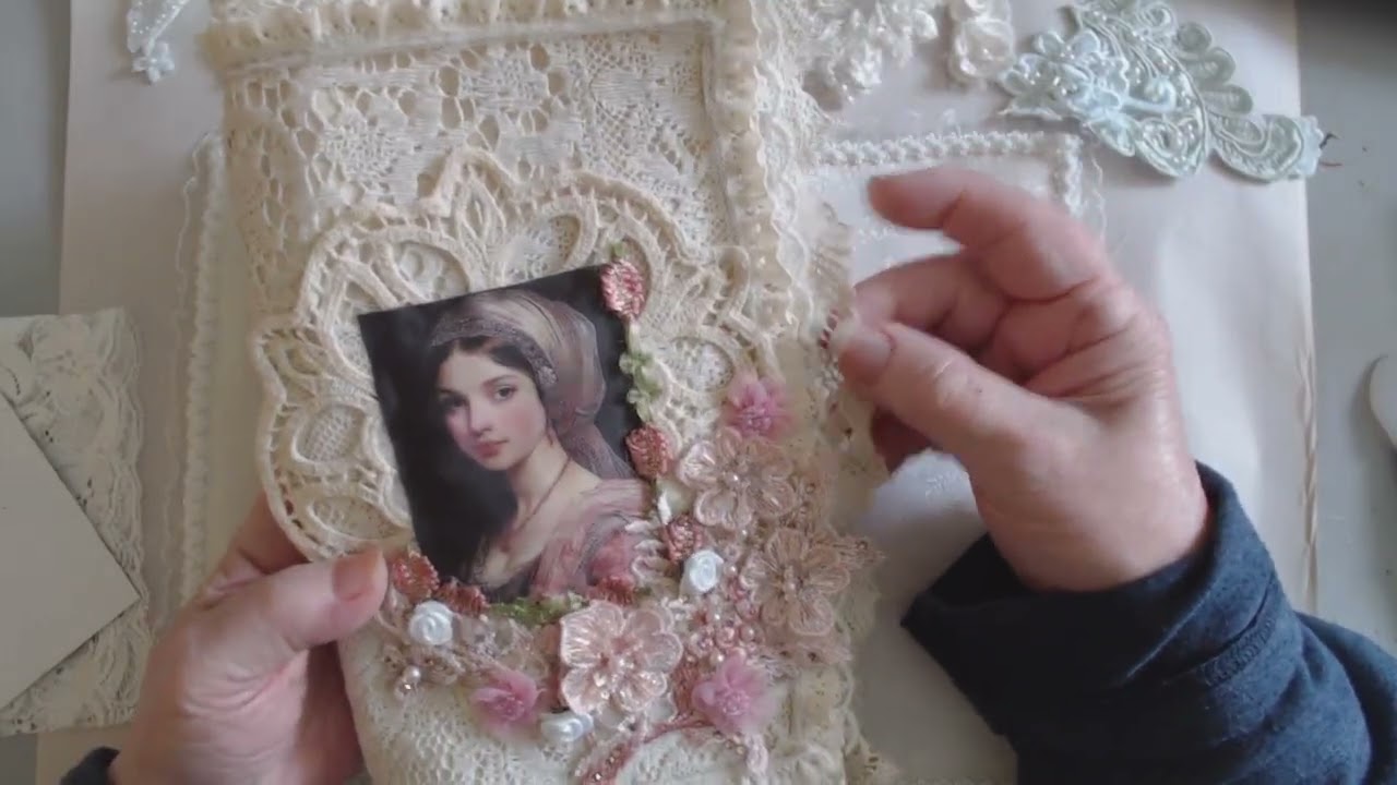 How I Create A Journal Cover using Fabric and Lace / Project Share