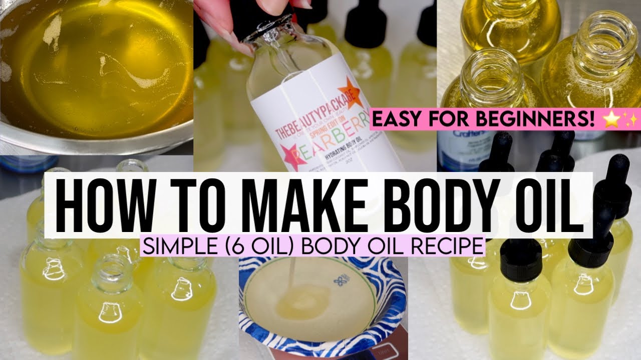 HOW TO MAKE BODY OIL | ALL NATURAL 6 OILS | moisturizing + hydrating skin | *EASY* beginners recipe!