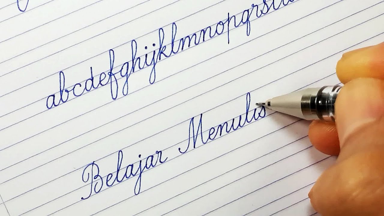 Belajar Menulis Indah | Huruf Kursif A sampai Z (Miring Bersambung) | Copperplate Calligraphy