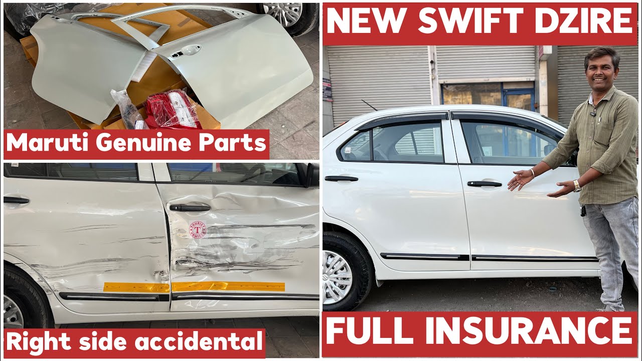 Maruti Swift DZIRE Accidental Repair by New Shree Auto Work #carinsurance #dentingpainting