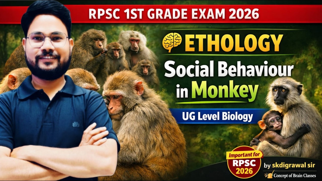 ETHOLOGY 06 SOCIAL BEHAVIOUR IN MONKEY II  BIOLOGY II RPSC 1ST GRADE BIOLOGY NOTES , BIOLOGY FOR PGT