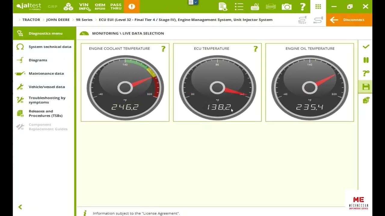 (EN) John Deere 9R Series Tractors Diagnostics with Jaltest | DPF Regeneration & Sensor Monitoring