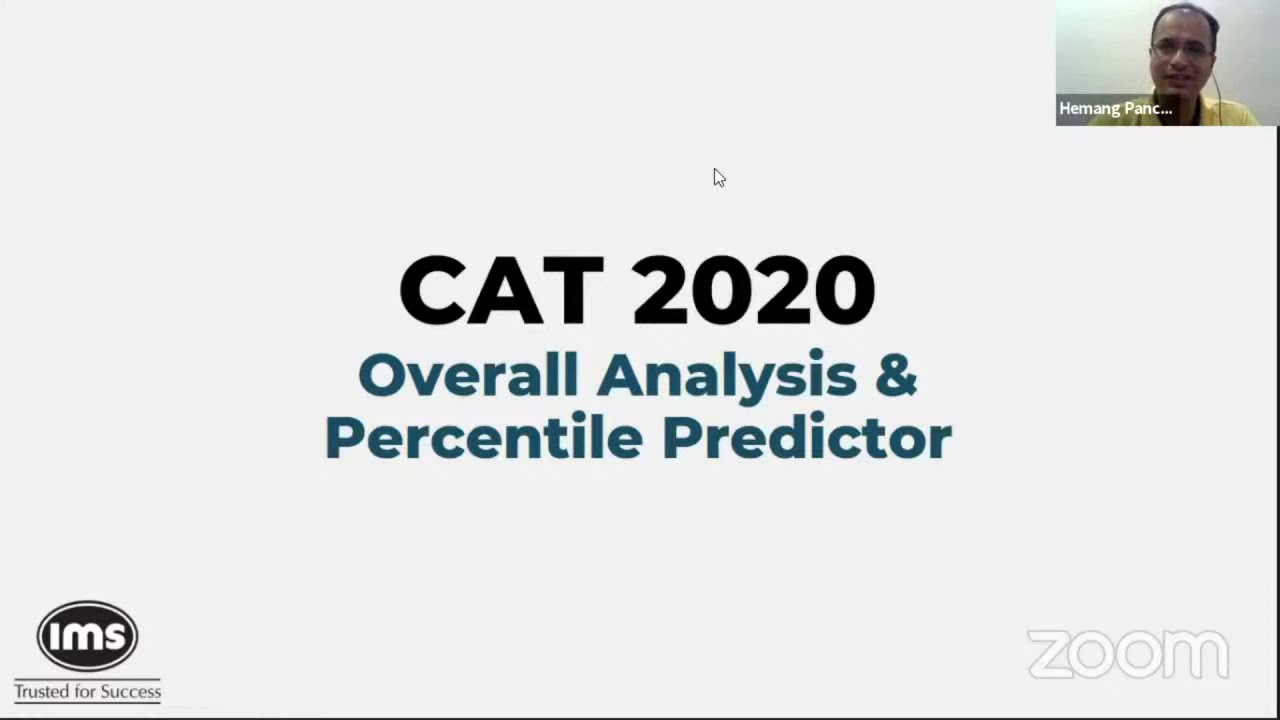 CAT 2020 Overall Analysis & Percentile Predictor | IMS Learning Resources