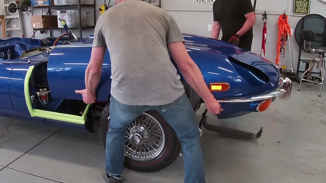 Jaguar E Type Series II Rebuild - 2023-04-18 - Hood to Car Assembly