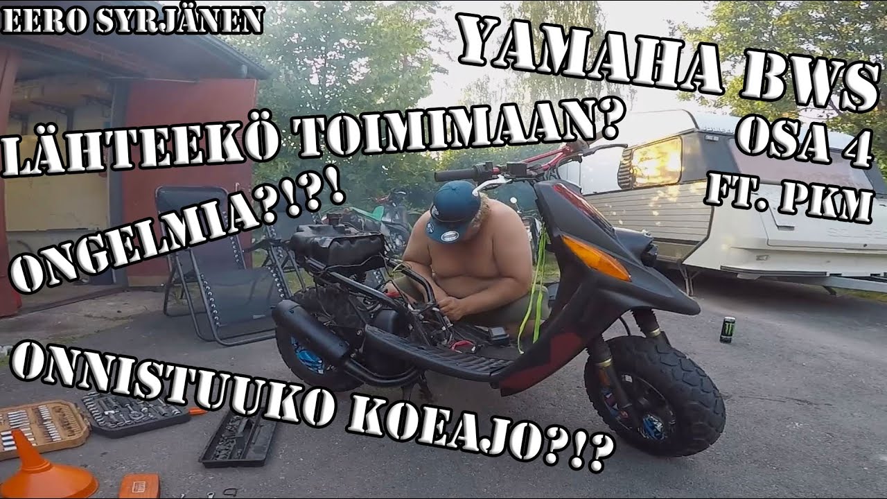 ENSI KÄYNNISTYS + LOPPUUN KASAAMINEN || YAMAHA BWS STUNT Skootteri Projekti pt4 ||GARAGEVLOG#66