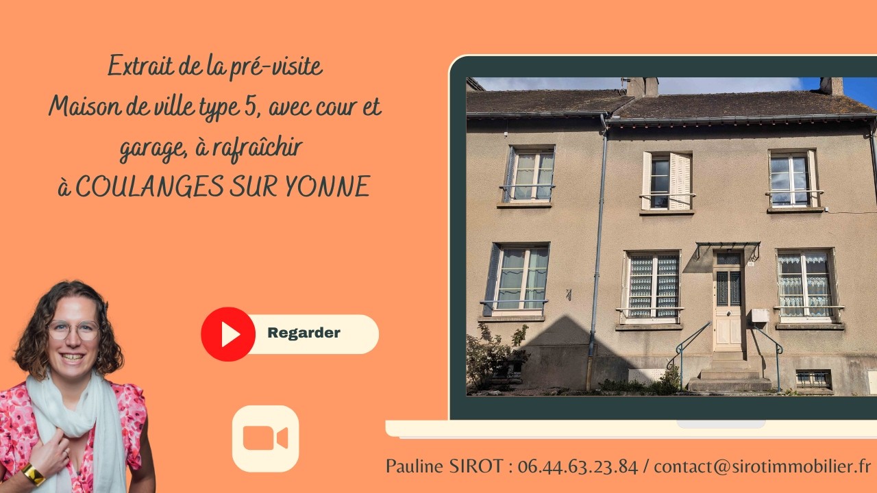 Extrait pré visite Maison 5 pièces avec cour et garage, à rafraîchir à Coulanges sur Yonne