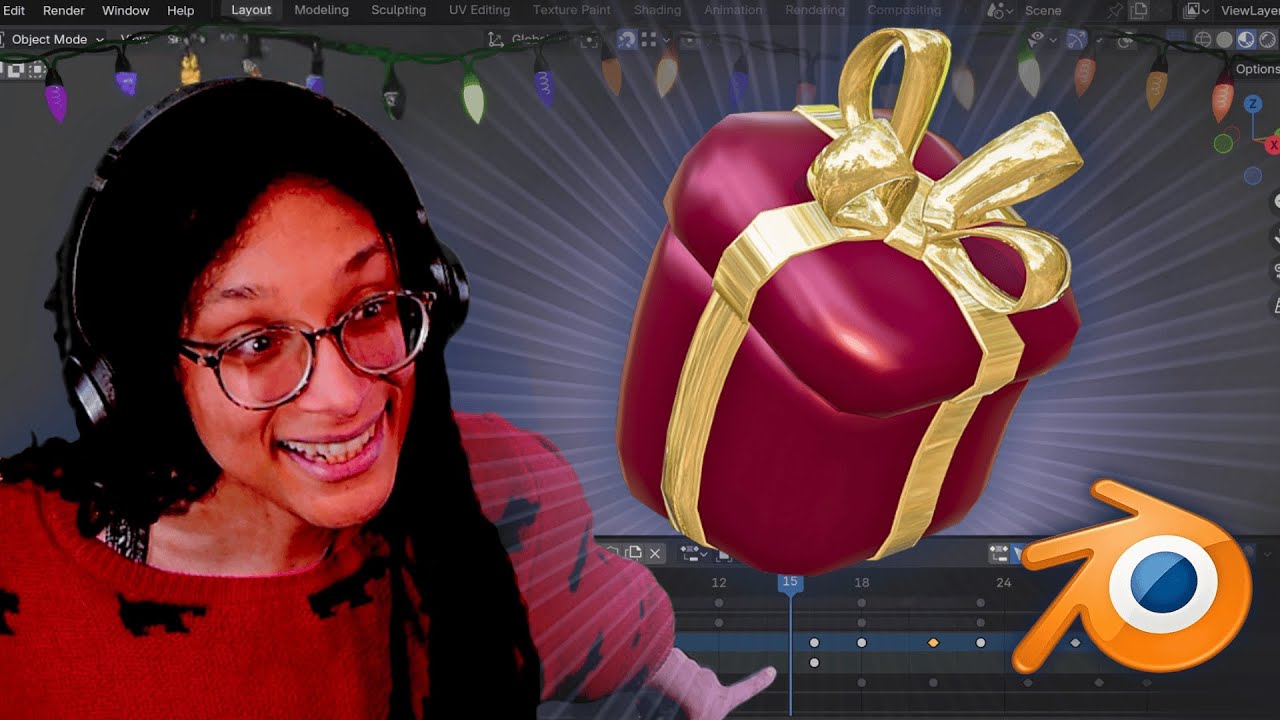 Cute Blender Xmas present animation! 🎁🎬