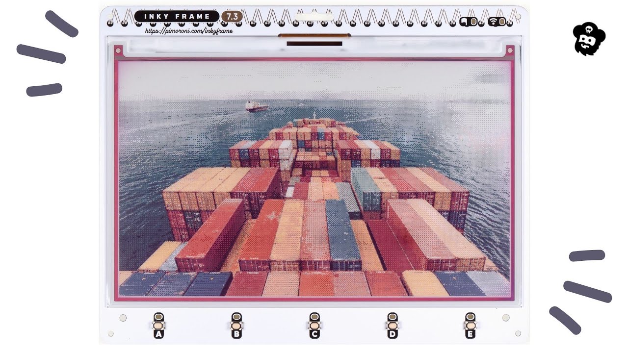 Первый взгляд на Inky Frame 7,3 дюйма (800 x 480, семицветная клавиатура E Ink&reg; с Pico W на борту)