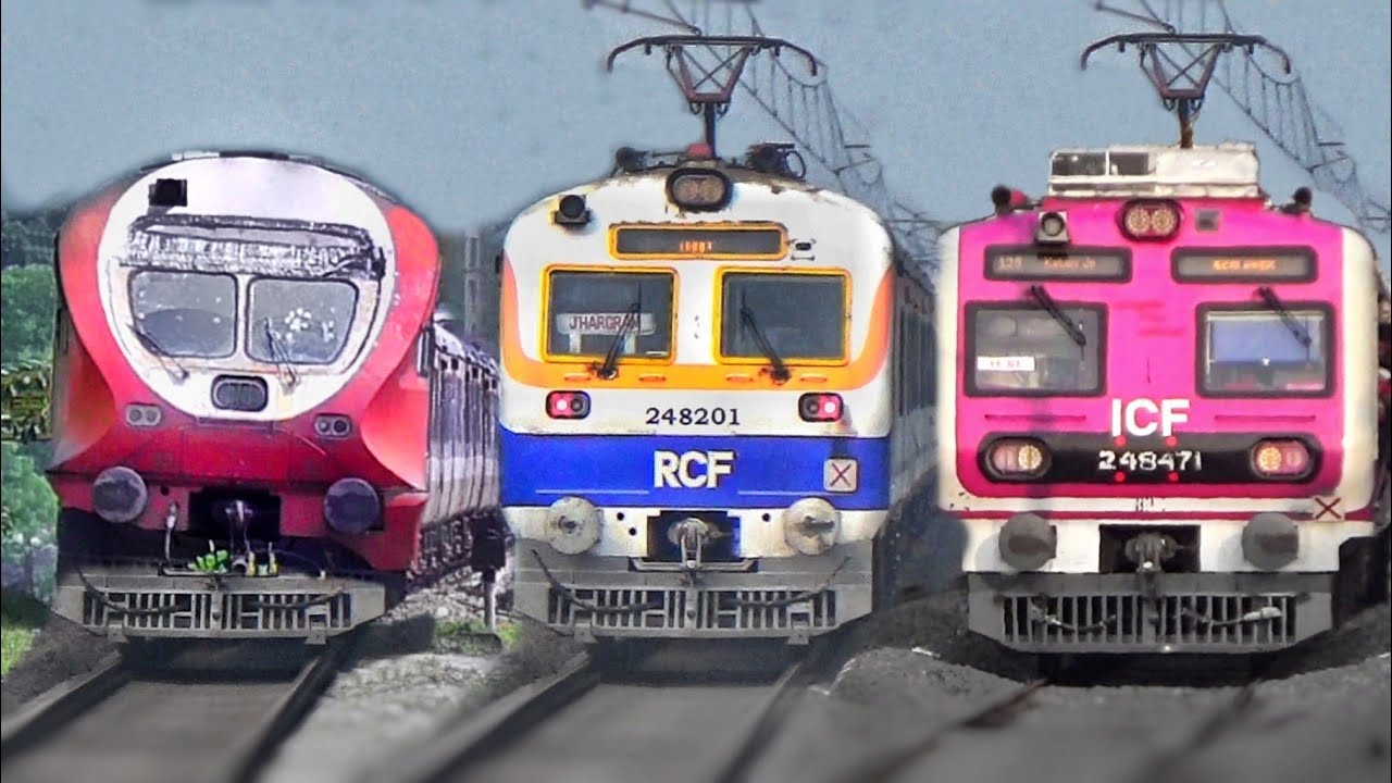 Beautiful Looking EMU-MEMU-DEMU Trains | Modern ICF EMU+RCF MEMU+ Old DEMU Trains | Indian Railways