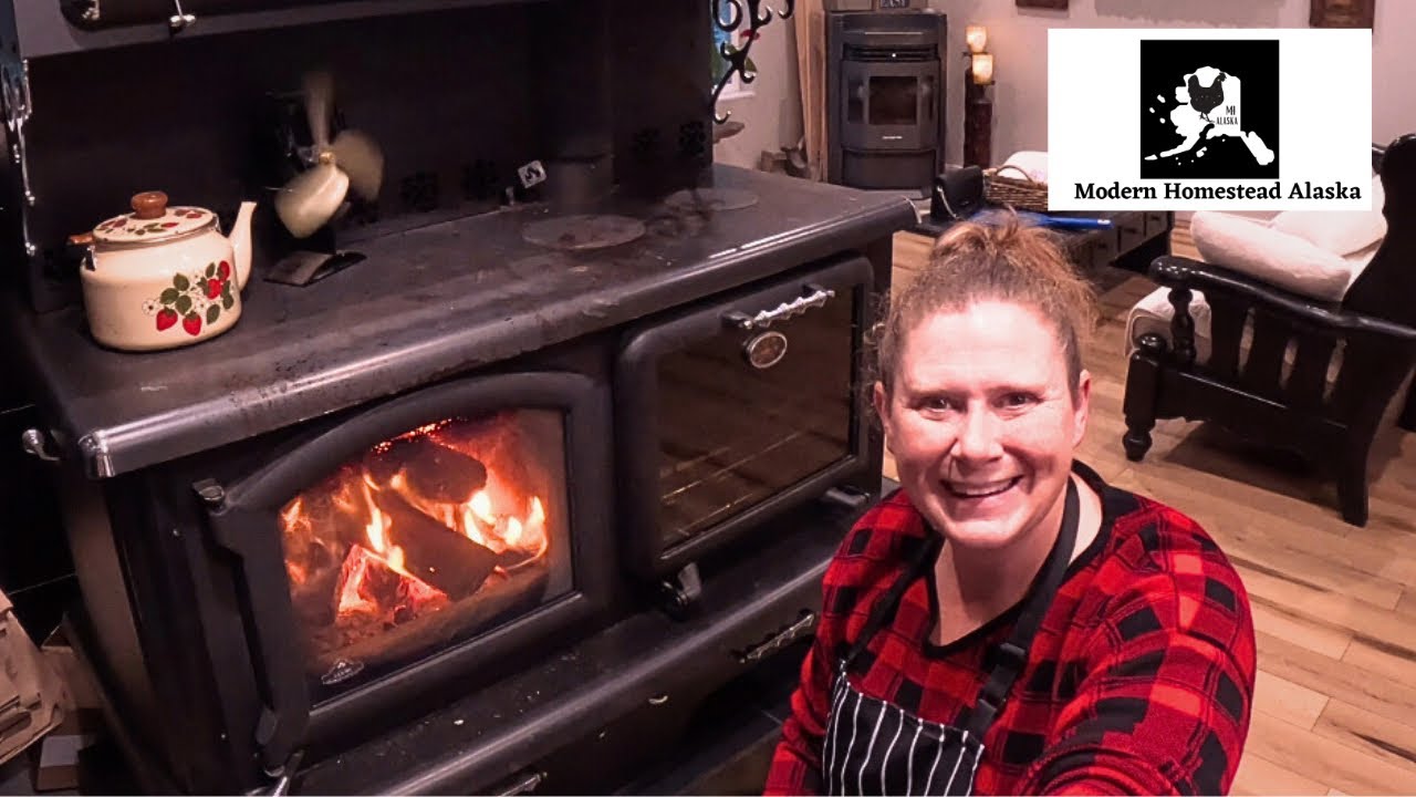 Cozy Season Begins: Lighting the First Fire in the Wood Cookstove at our Alaskan Homestead