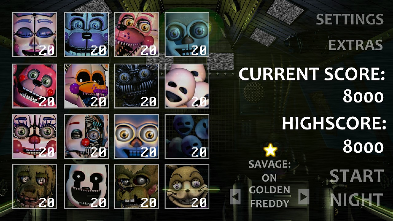Fnaf SL Redux / GOLDEN FREDDY COMPLETED