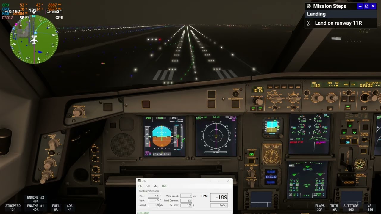 28 feet per minute landing in Airbus 330 at Delhi airport