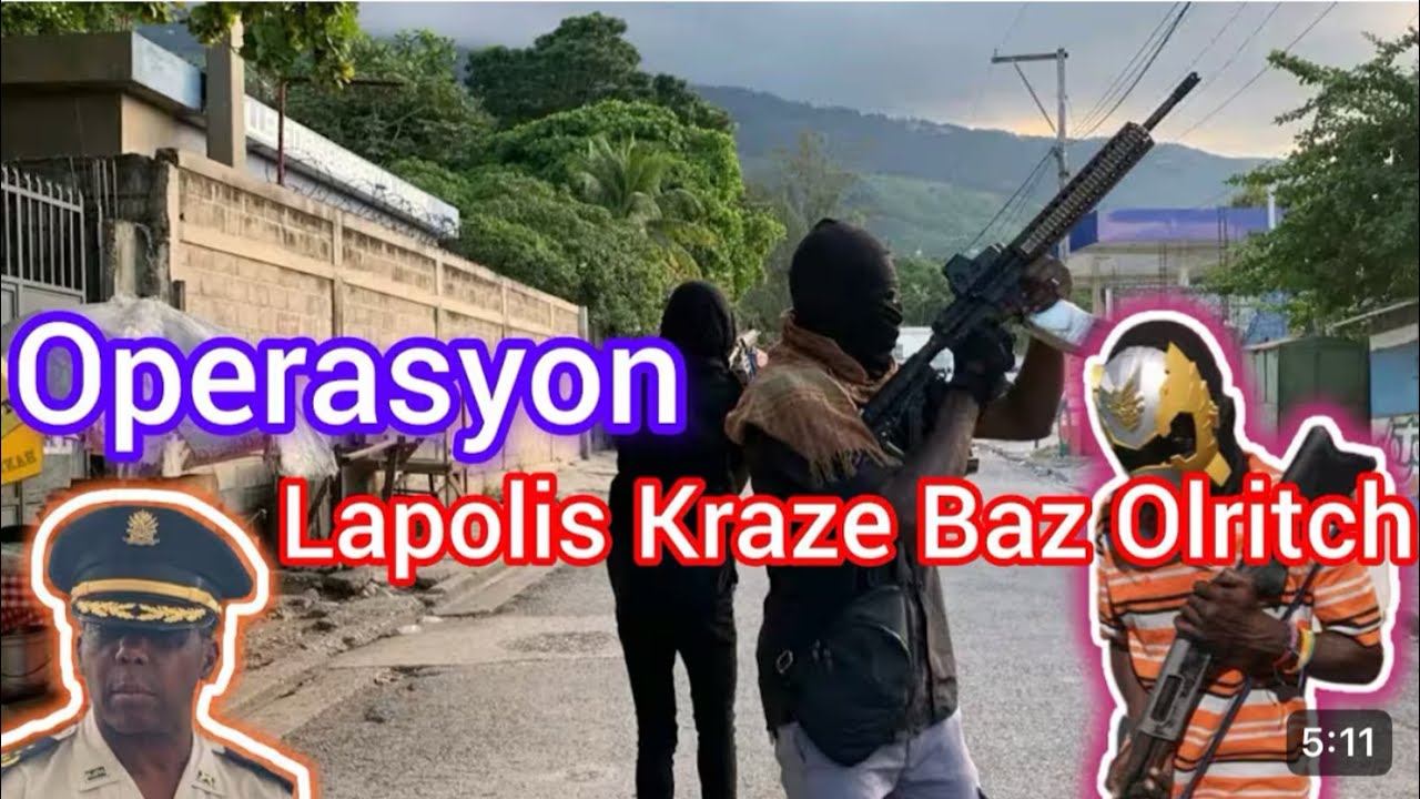 Men videyo kote bandi Olritch yo ap kouri antre anndan vilaj Dedye anba kout bal lapolis la,Gwo zen 