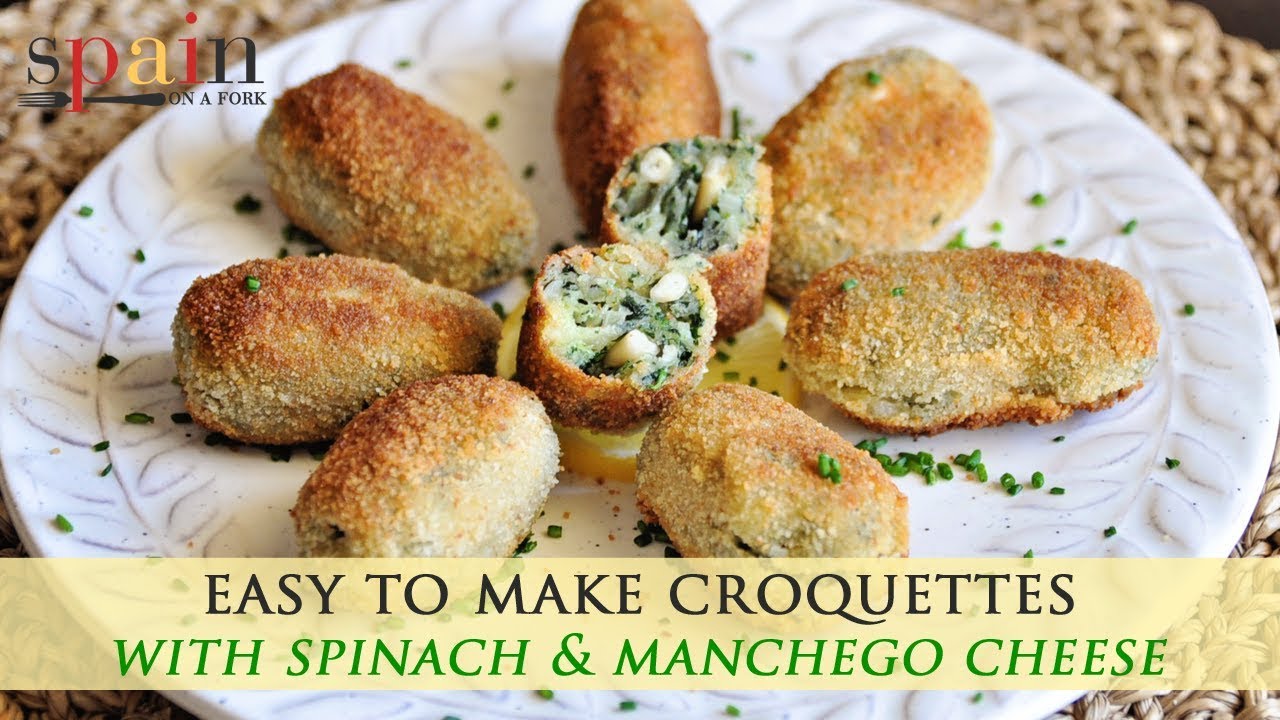 Spinach & Manchego Cheese Spanish Croquettes Tapas Recipe
