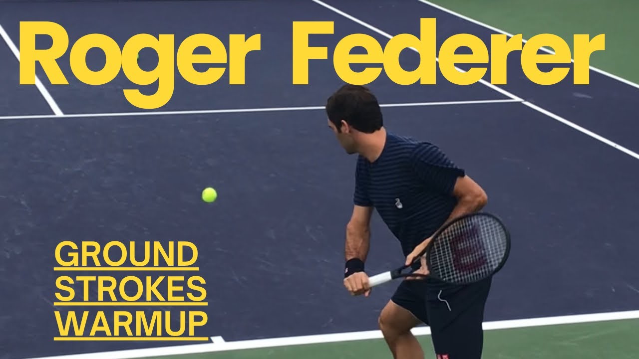 Roger Federer warmup at BNP Paribas Open 2019