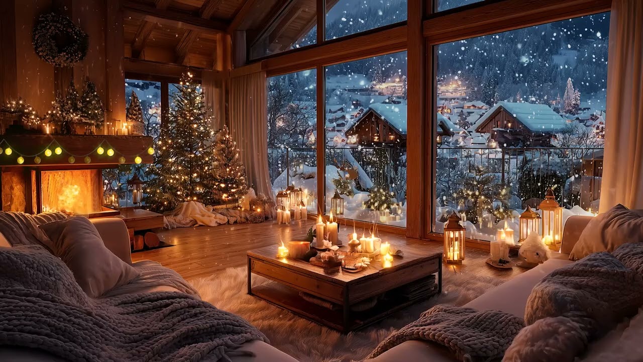 Peaceful Christmas Night 2025 | Cozy Fireplace Sounds & Relaxing Music for Sleep and Peace