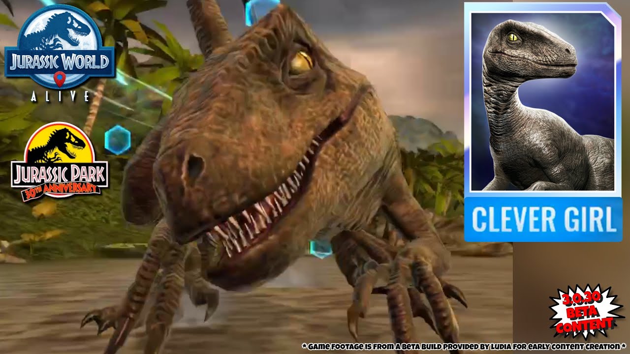 CLEVER GIRL level 30 Omega FIRST LOOK! Jurassic World Alive beta