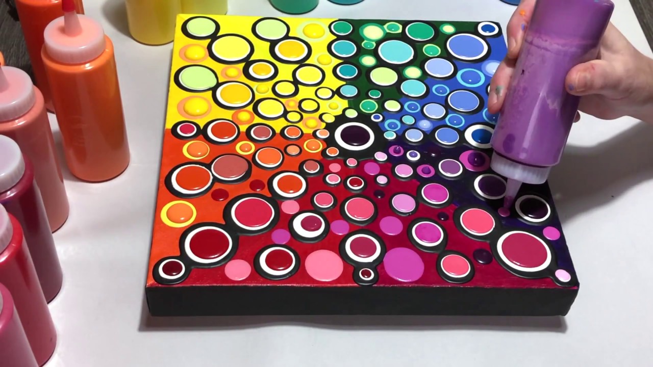#67 How to make a Blob Painting for beginners abstract bubble acrylic painting