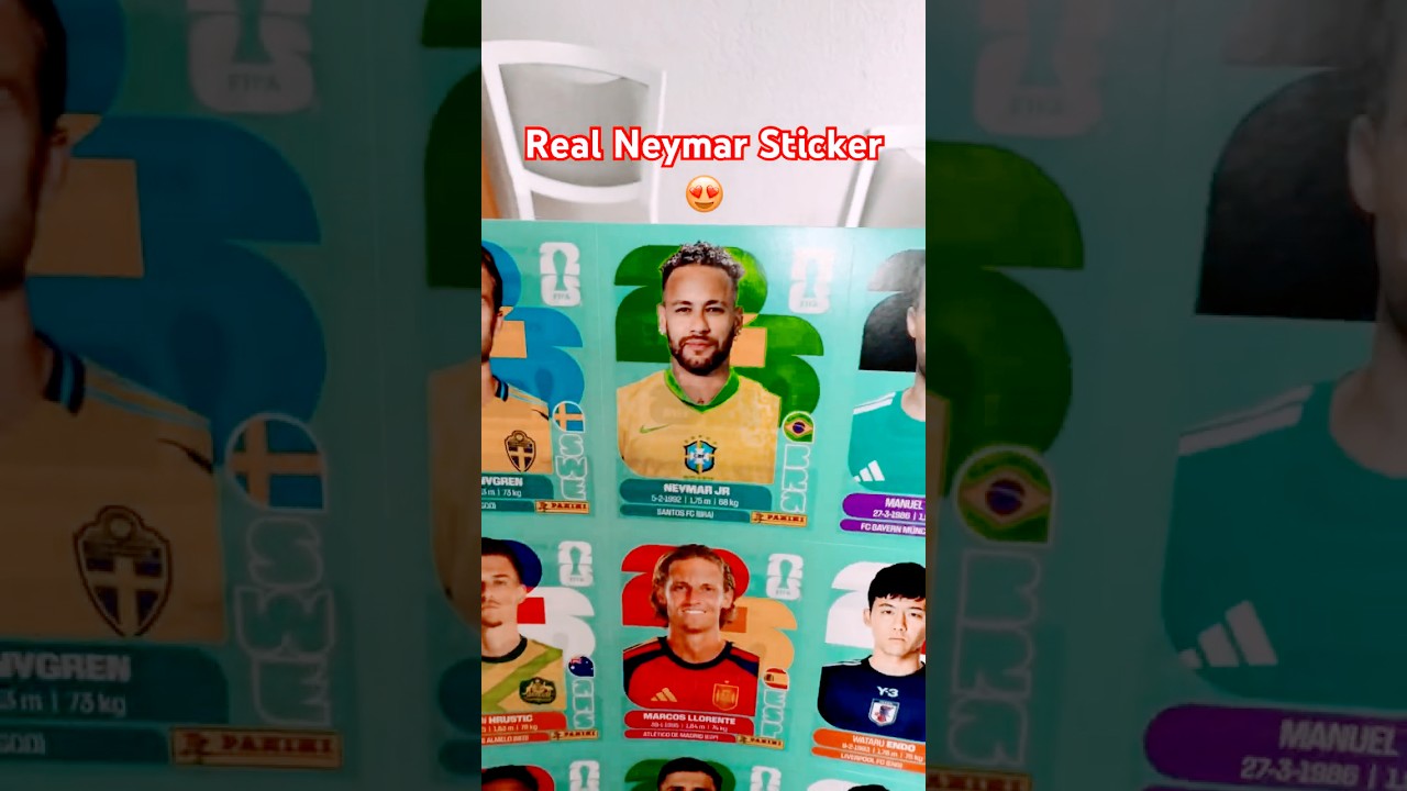 Real Neymar Update Sticker Worldcup 2026 Panini WM 26 Mundial Sticker Brasil