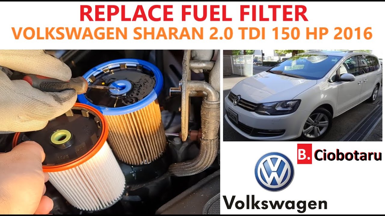 How to replace fuel filter on a Volkswagen Sharan (2016) 2.0 TDI 150 Hp