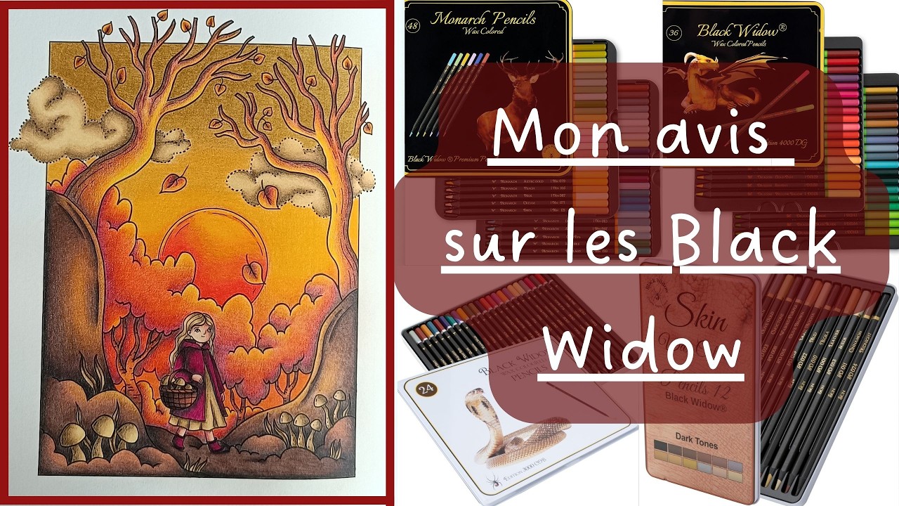 ✨On teste les Black Widow✨ // Crayons de couleurs // Coloriage Adulte