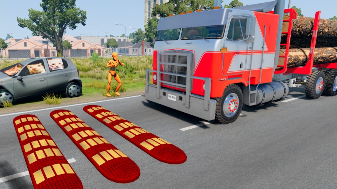 Trucks and Cars vs Speed Bumps Challenge | BeamNG.drive