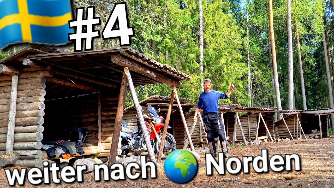 Der Shelter Tag in 🇸🇪 Schweden am Tag 4 mit dem 23 PS Motorrad Kurs 🌍 Polarkreis #transeurotrail