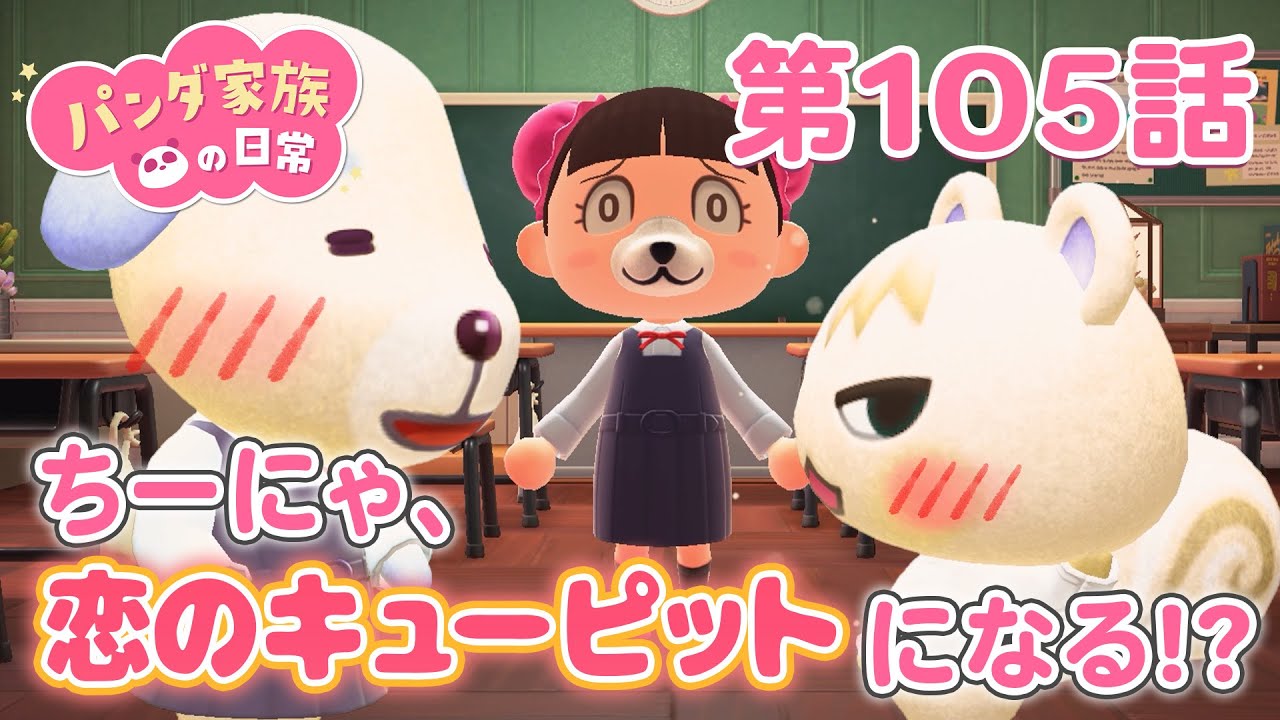 【あつ森アニメ】パンダ家族の日常 第105話「ちーにゃ、恋のキューピットになる！？！」