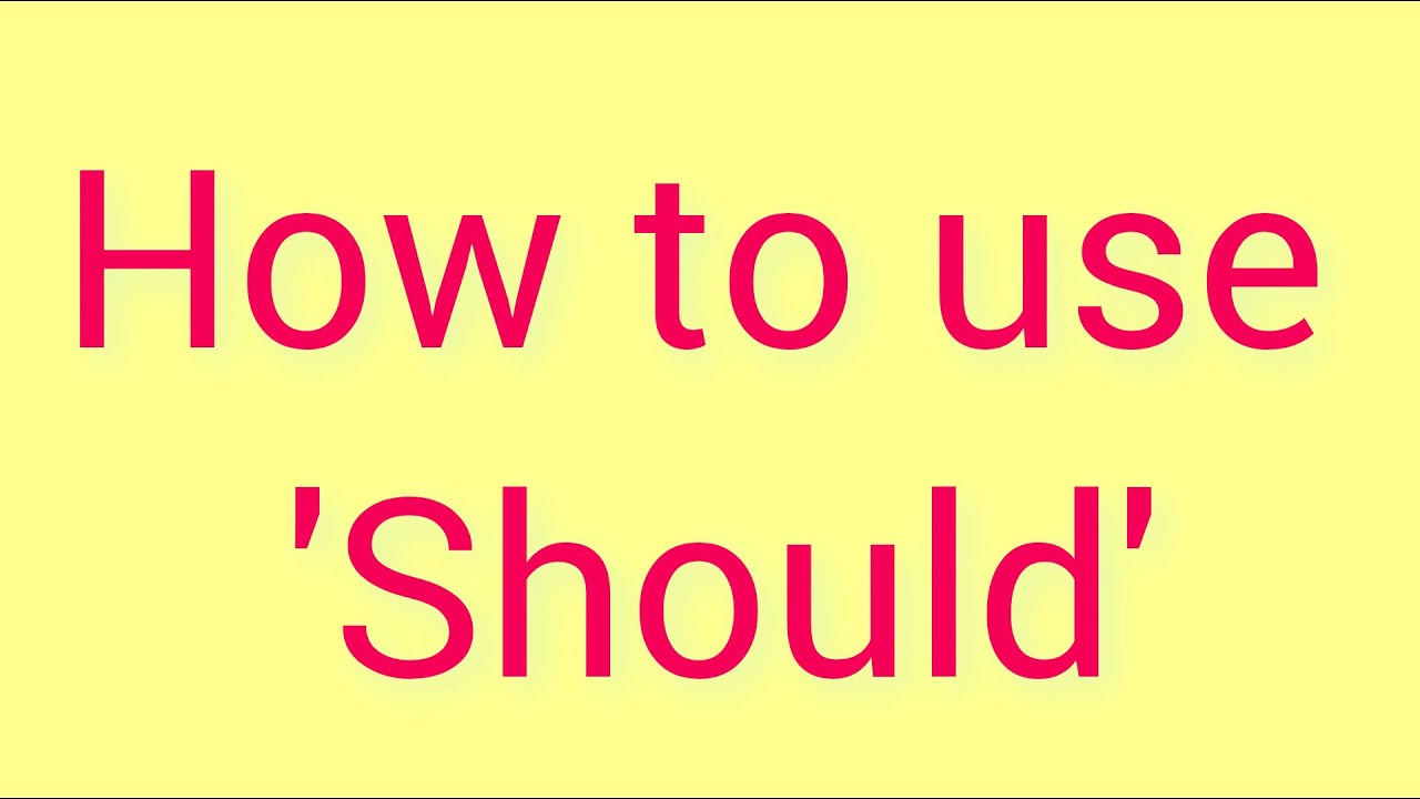 SHOULD in English Grammar | Tamil Explanation | Basic English Lessons