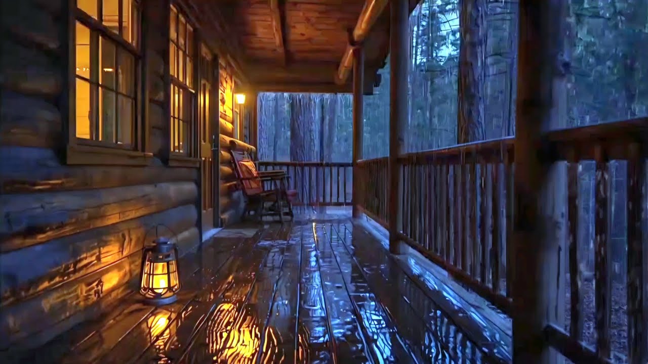 Cozy Rain on the Porch While the Night is Quiet | 3 Hours Sleep Sounds