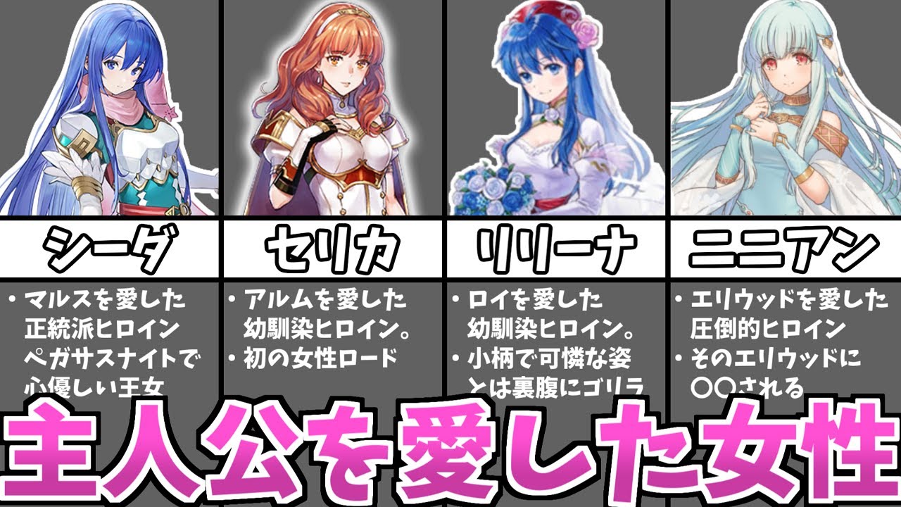 【ファイアーエムブレム】主人公を愛した美女たち