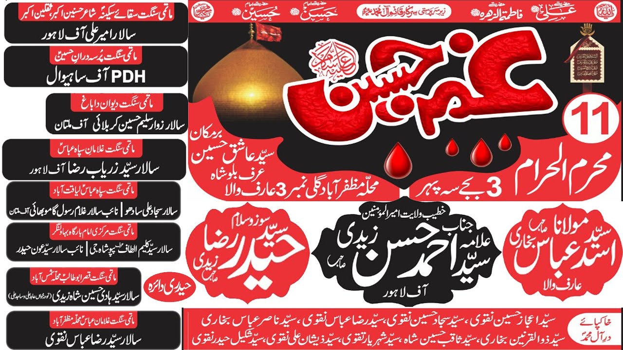 11 Muhrram Majlis Shahdat Mola Hussain A.S Allama Ahmad Hassan Zaidi | Barmkan Bilo Shah G Arifwala