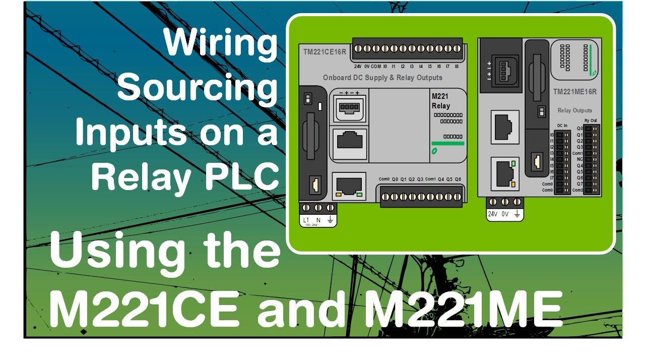 Using sourcing inputs on a relay style of Schneider Modicon M221 PLC (Video 4 in a technical series)