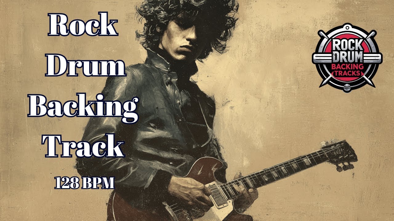 128 BPM Rock Drum Backing Track | Upbeat Driving Beat | Royalty Free Drum Track