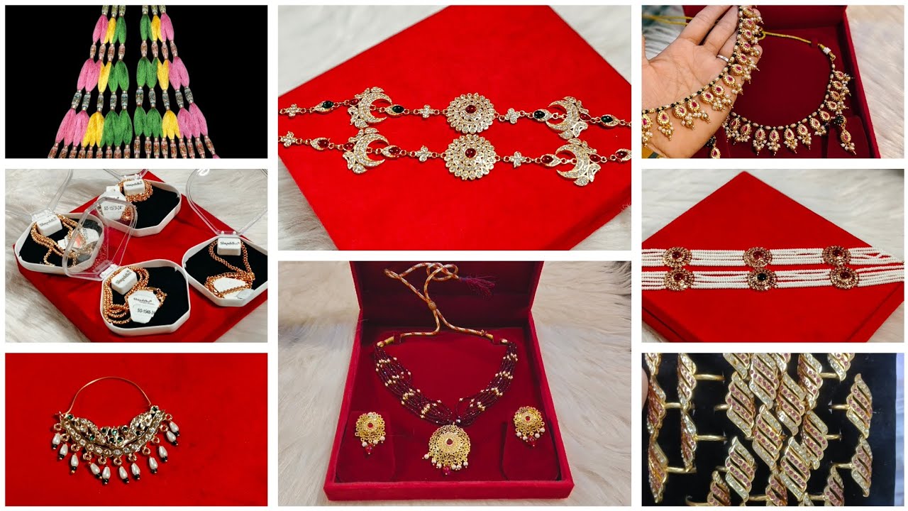 Rajsthani Rajwadi jewellery mai gold looking collection aaya hai besar nath nackless rakhdi🥳