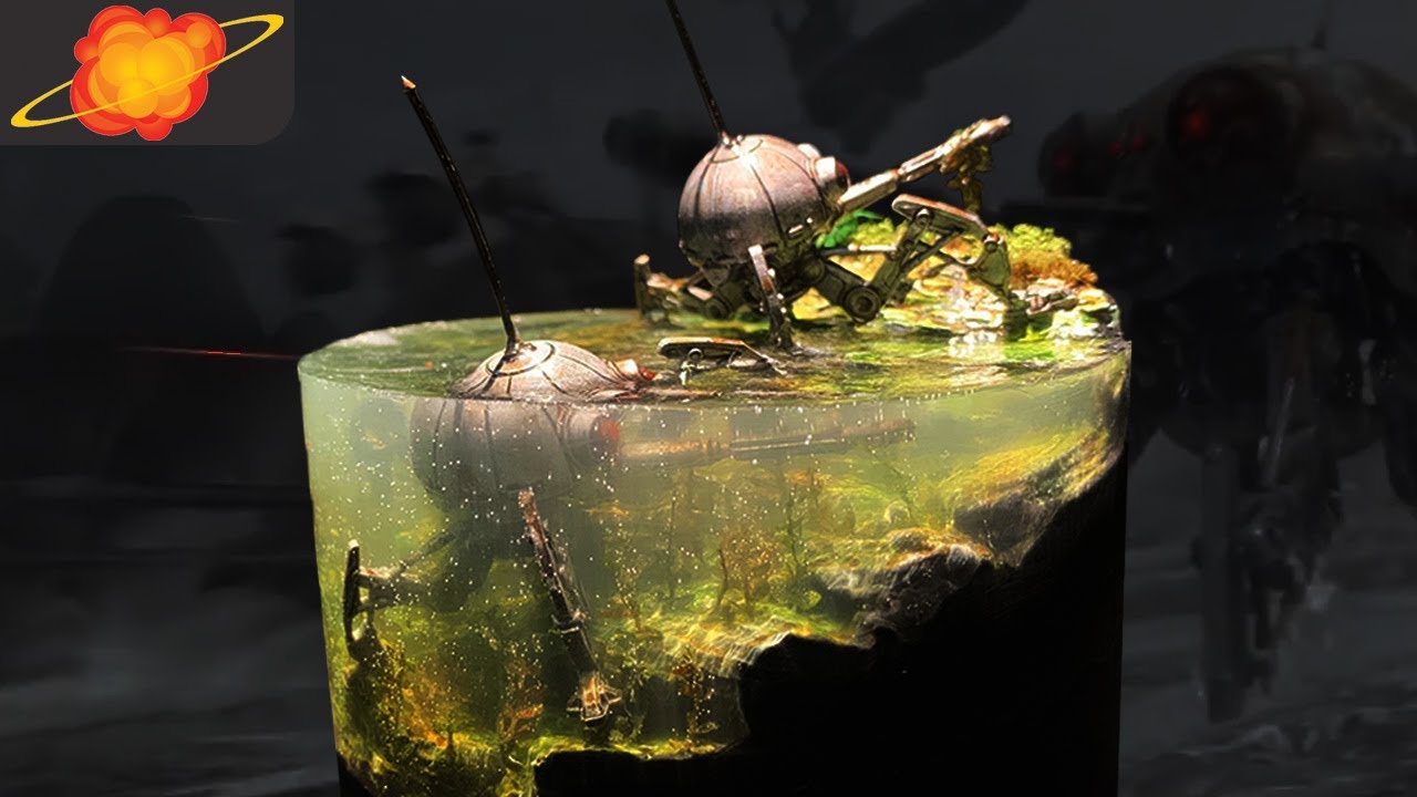 I Made Spider Droids in Water - Epoxy Resin Diorama