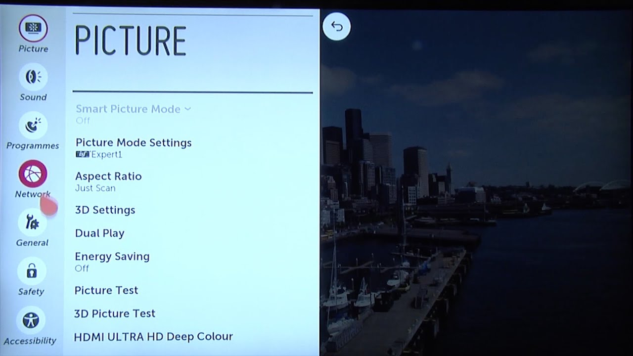 LG 55UF950V 4K TV Picture Settings