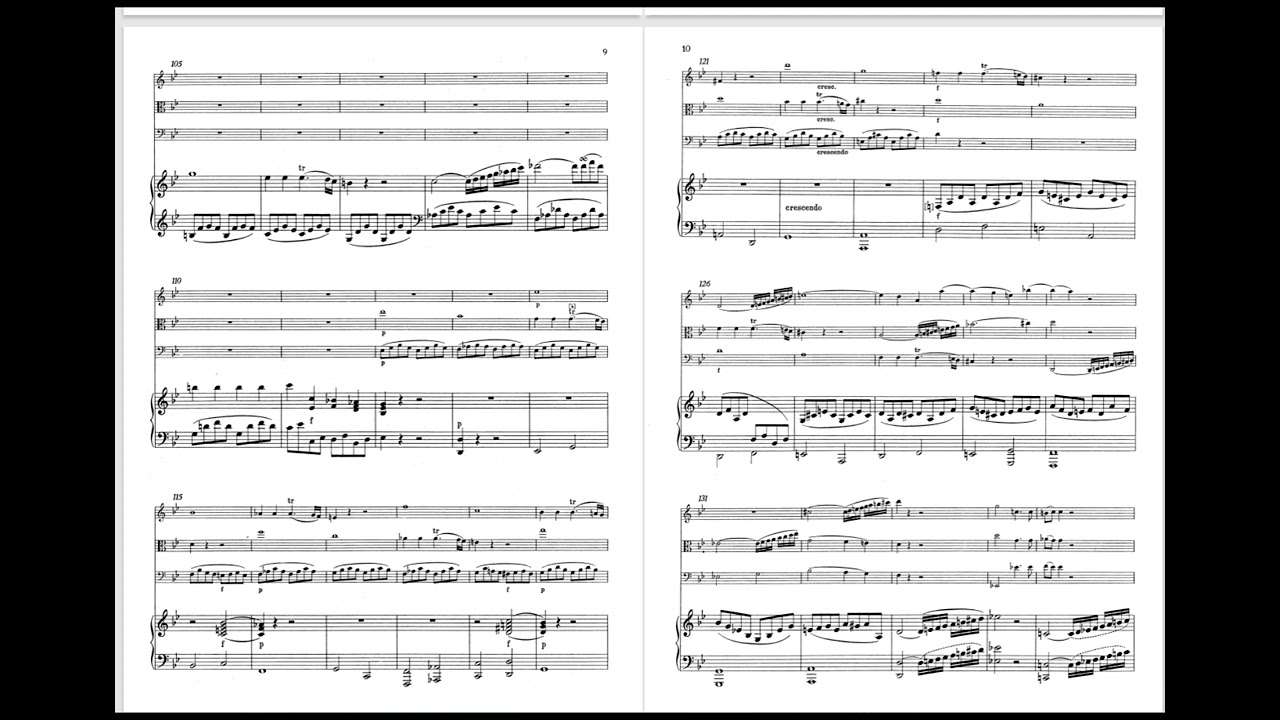 W.A.Mozart：Piano Quartet in G minor, K.478(  1785  .with score )