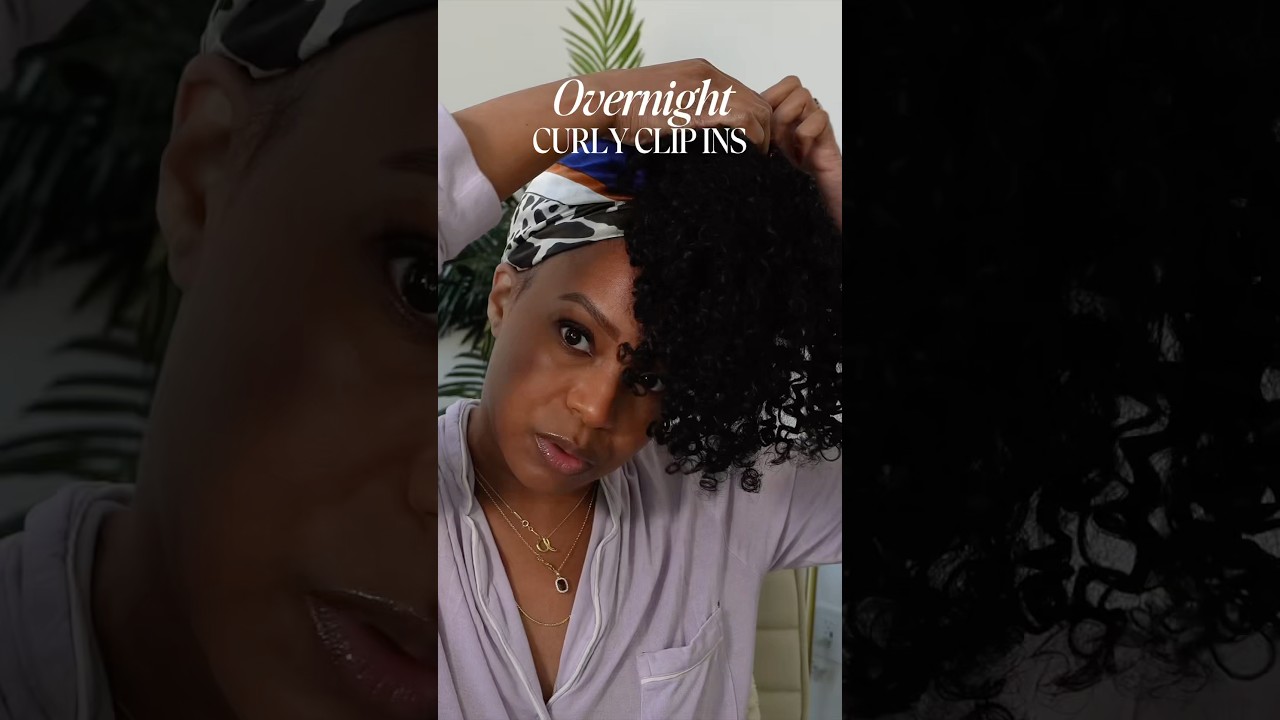 OVERNIGHT CURLY CLIP-INS HACK! 4 DAY WEAR #hair #hairextensions #grwm #hairstyle #naturalhair #curly
