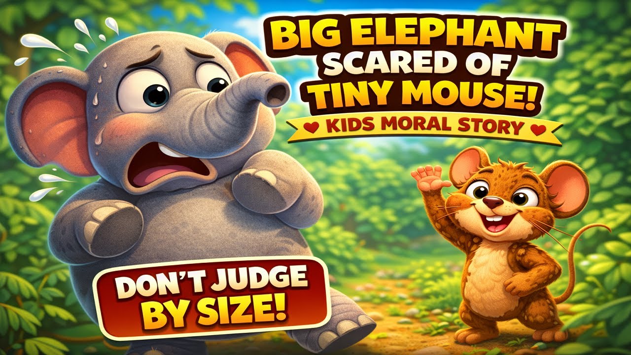Big Elephant Scared of a Tiny Mouse 🐘😂 || Funny Kids Animal Story || Moral Story